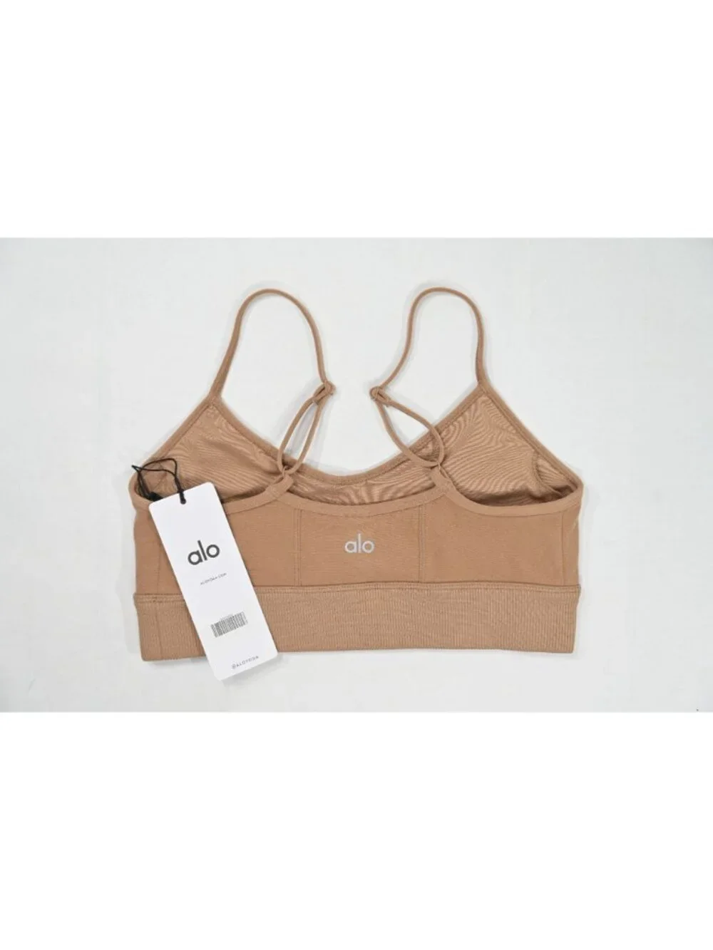ALO Yoga Alosoft Head Start Bra W9744R in Toasted Almond